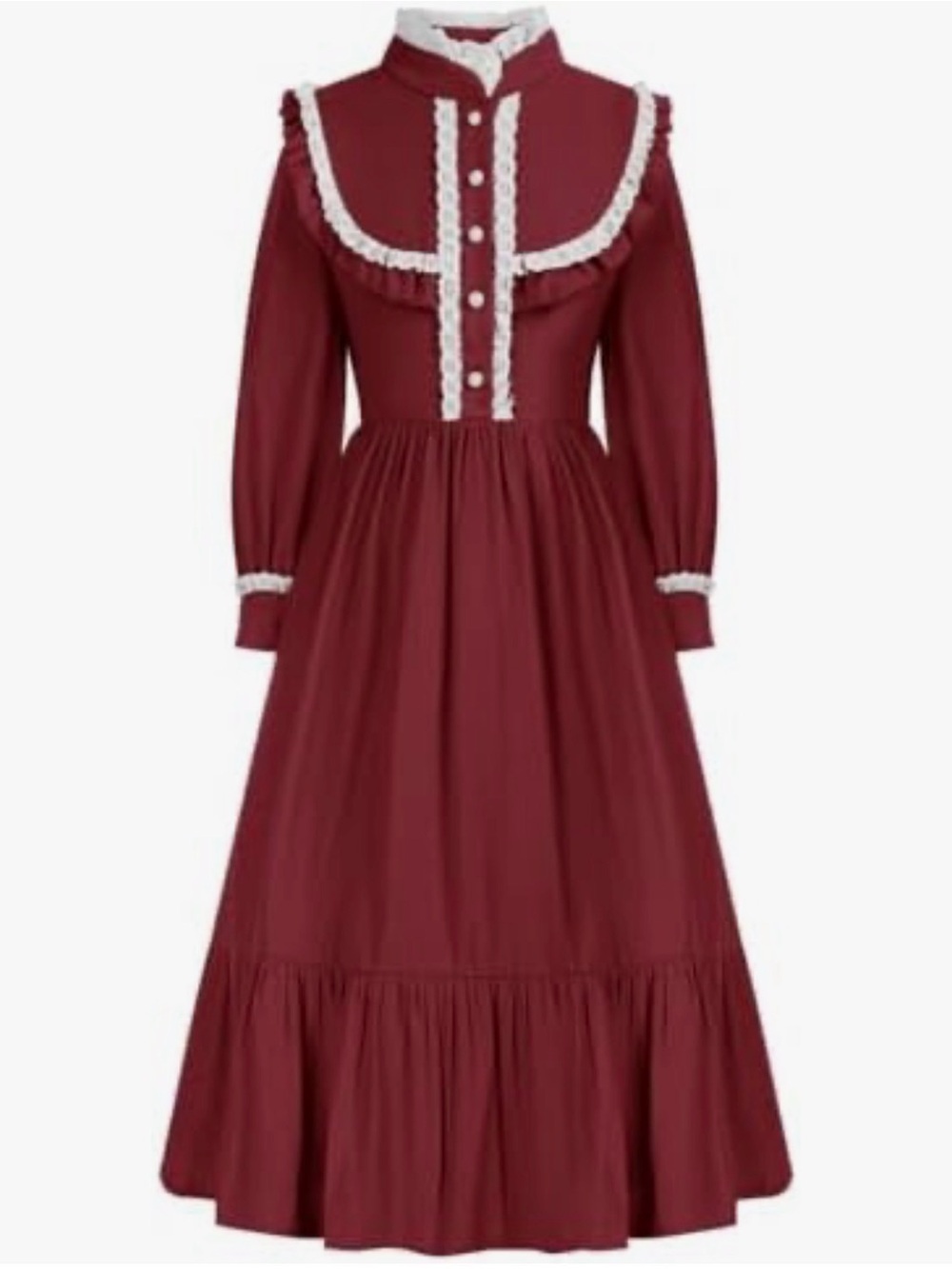 Scarlet Darkness Pioneer Dress for Kid Girls Colonial 1800s Victorian Dress 14y